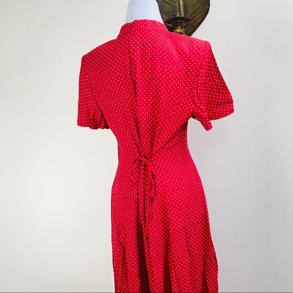 Vintage Retro 50s 60’s Shirtdress Red Polka Dot 14 - Picture 7 of 8